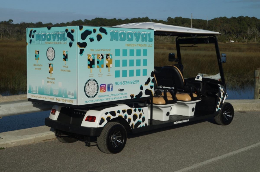 Custom Vinyl Golf Cart Wrap Moto Electric Vehicles