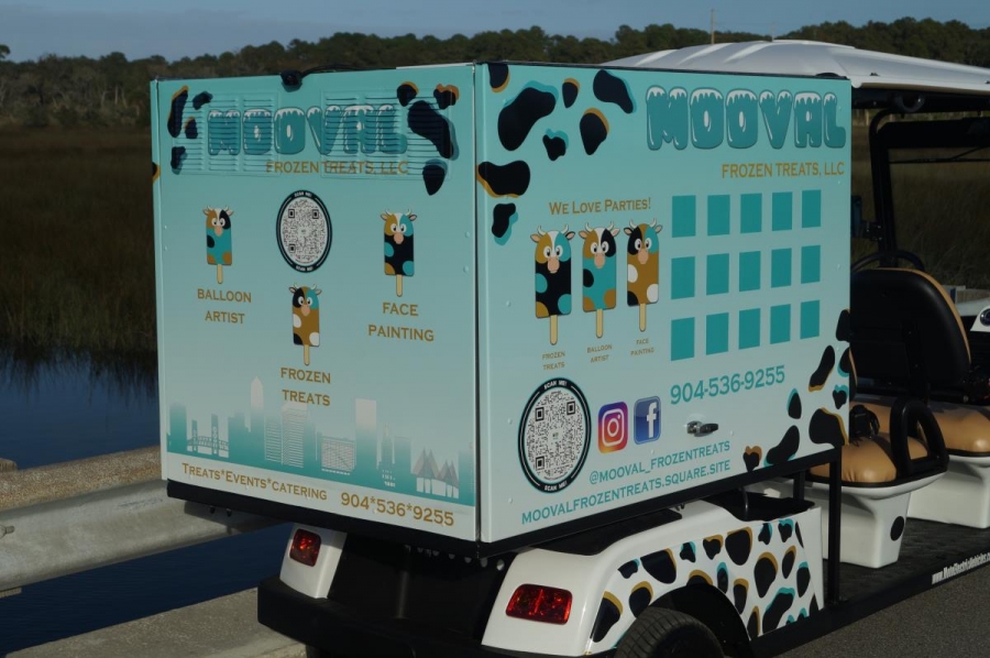 Custom Vinyl Golf Cart Wrap Moto Electric Vehicles