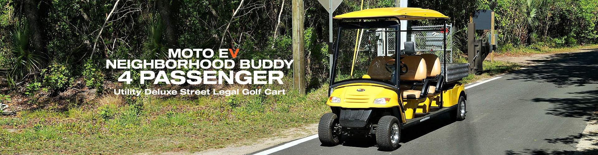 MotoEV Electro Neighborhood Buddy 4 Passenger Utility Deluxe Street Legal Golf Cart