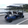 MotoEV 4 Passenger Forward Facing Street Legal Golf Cart back-right angle marine blue