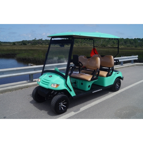 MotoEV 4 Passenger Forward Facing Street Legal Golf Cart green
