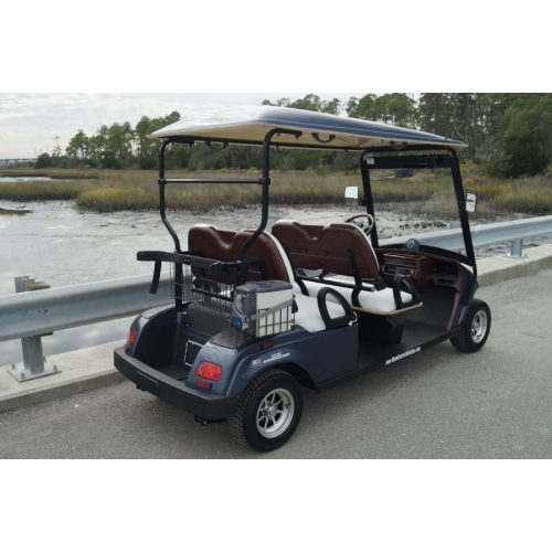 MotoEV 4 Passenger Forward Facing Street Legal Golf Cart back-right angle black