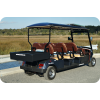 MotoEV Electro Neighborhood Buddy 6 Passenger Forward Facing Utility Street Legal Golf Cart brown seats