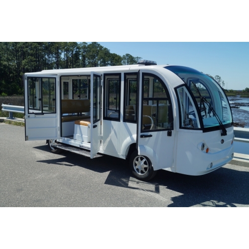 MotoEV Electro Transit Buddy 15 Passenger LE Hard Door Shuttle open doors
