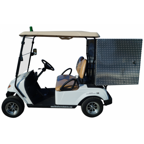 MotoEV 2 Passenger Enclosed Utility Golf Cart- Non Street Legal left side white