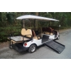 MotoEV 6 Passenger Wheel Chair Golf Cart back right view angle wheel chair ramp open