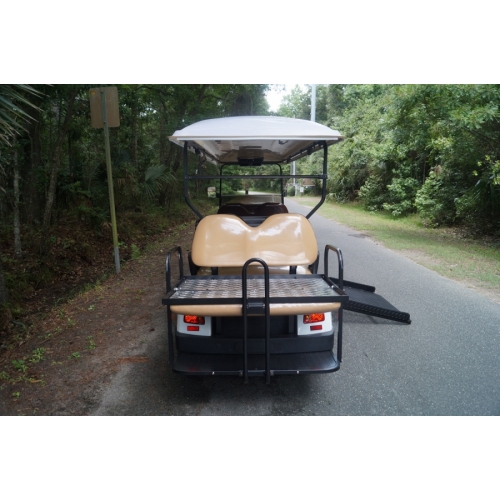 MotoEV 6 Passenger Wheel Chair Golf Cart back view wheelchair ramp open