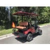 MotoEV Electro Neighborhood Buddy 4 Passenger (Back to Back) Street Legal Golf Cart- Eclipse Lifted red back seats