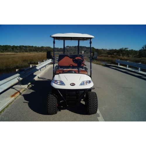 MotoEV Electro Neighborhood Buddy 4 Passenger (Back to Back) Street Legal Golf Cart- Eclipse Lifted white front
