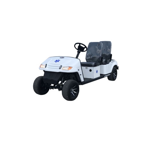 MotoEV Electro Neighborhood Buddy 3 Passenger EMS Street Legal Golf Cart white open roof