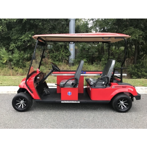 MotoEV Electro Neighborhood Buddy 3 Passenger EMS Street Legal Golf Cart right side white